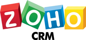 Zoho CRM logo - customer relationship management software platform 300x140 pixels