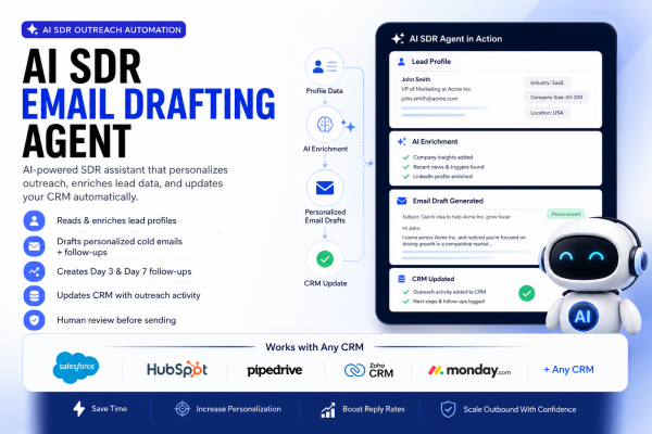 AI SDR Email Drafting Agent for Any CRM by CRM Experts Online